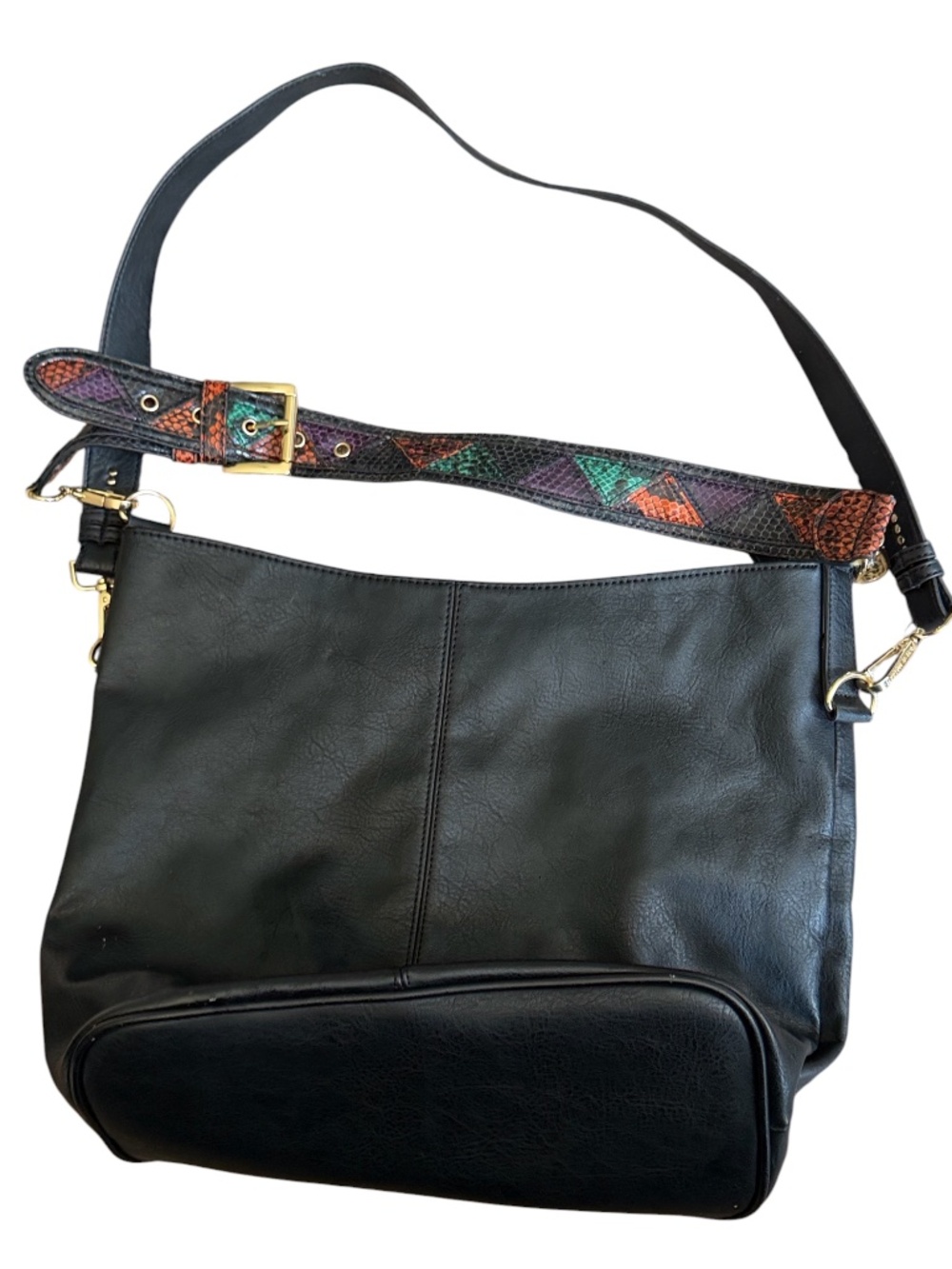 Black Steve Madden Handbag with colorful strap